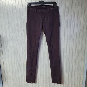 J Brand Nordstrom Vera Slit Hem Coat Dark Purple Skinny Jeans Size 29